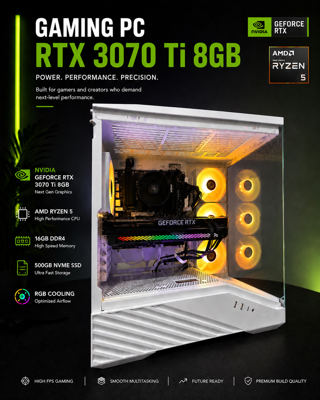 Ryzen 5 5600 + RTX 3070 Ti Gaming PC | 32GB RAM | WiFi | Ready to Play
